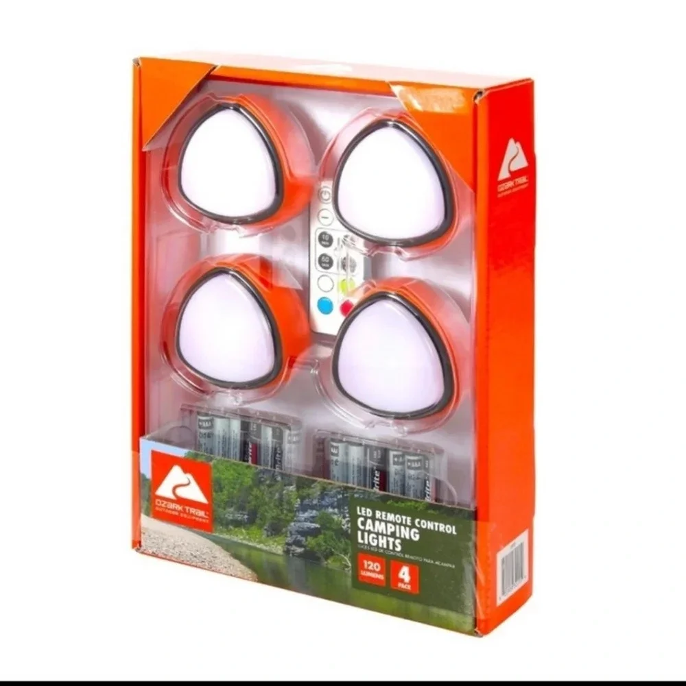 Ozark Trail LED Remote Control Camping Lights 4 Pack Lights NWT
